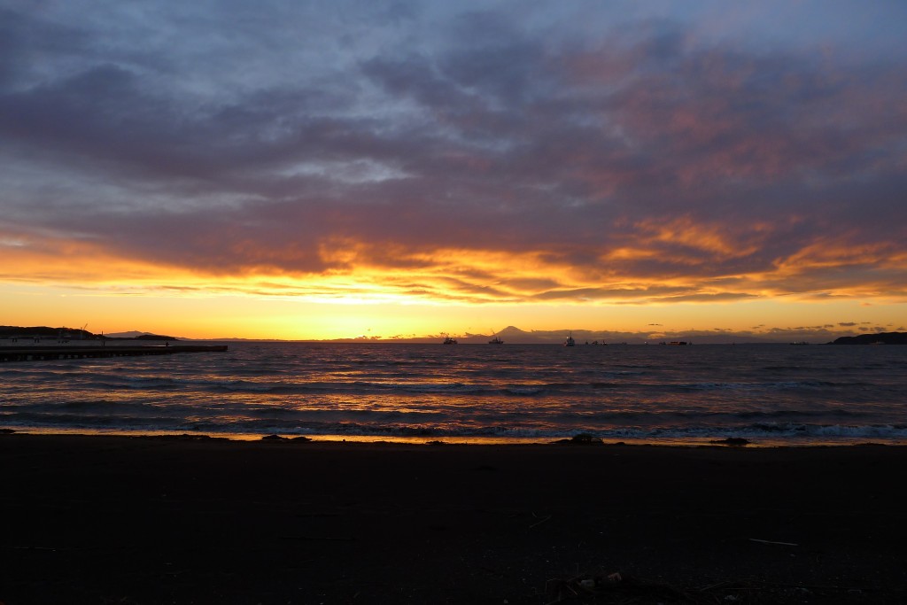 北条海岸の夕陽