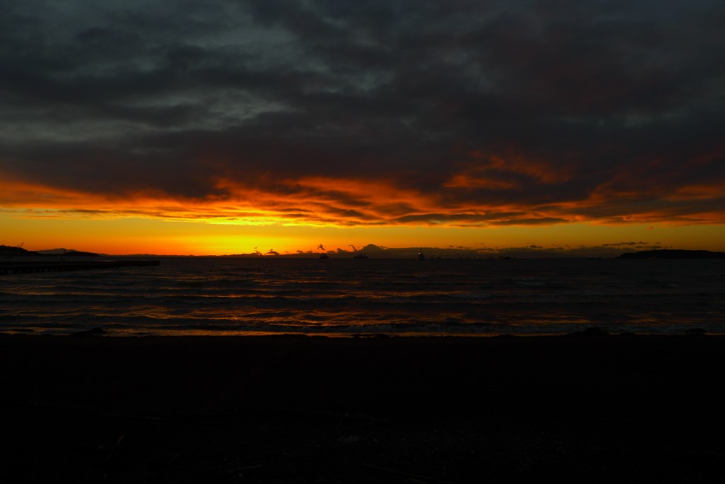 北条海岸の夕陽